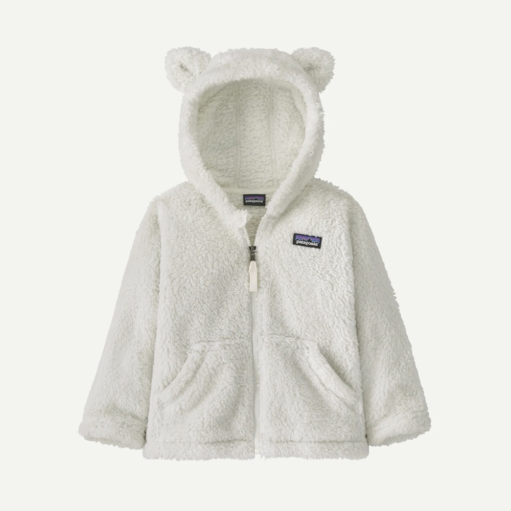 Patagonia Kids Furry Friends Fleece Hoodie – Birch White